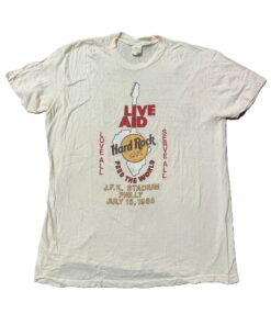 Vintage 1985 Live Aid Hard Rock Cafe Philadelphia T-Shirt - White XL