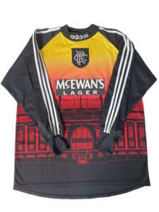 Vintage 1990s Rangers FC Adidas McEwan's Lager Ibrox Long Sleeve Soccer Jersey XL