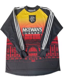 Vintage 1990s Rangers FC Adidas McEwan's Lager Ibrox Long Sleeve Soccer Jersey XL