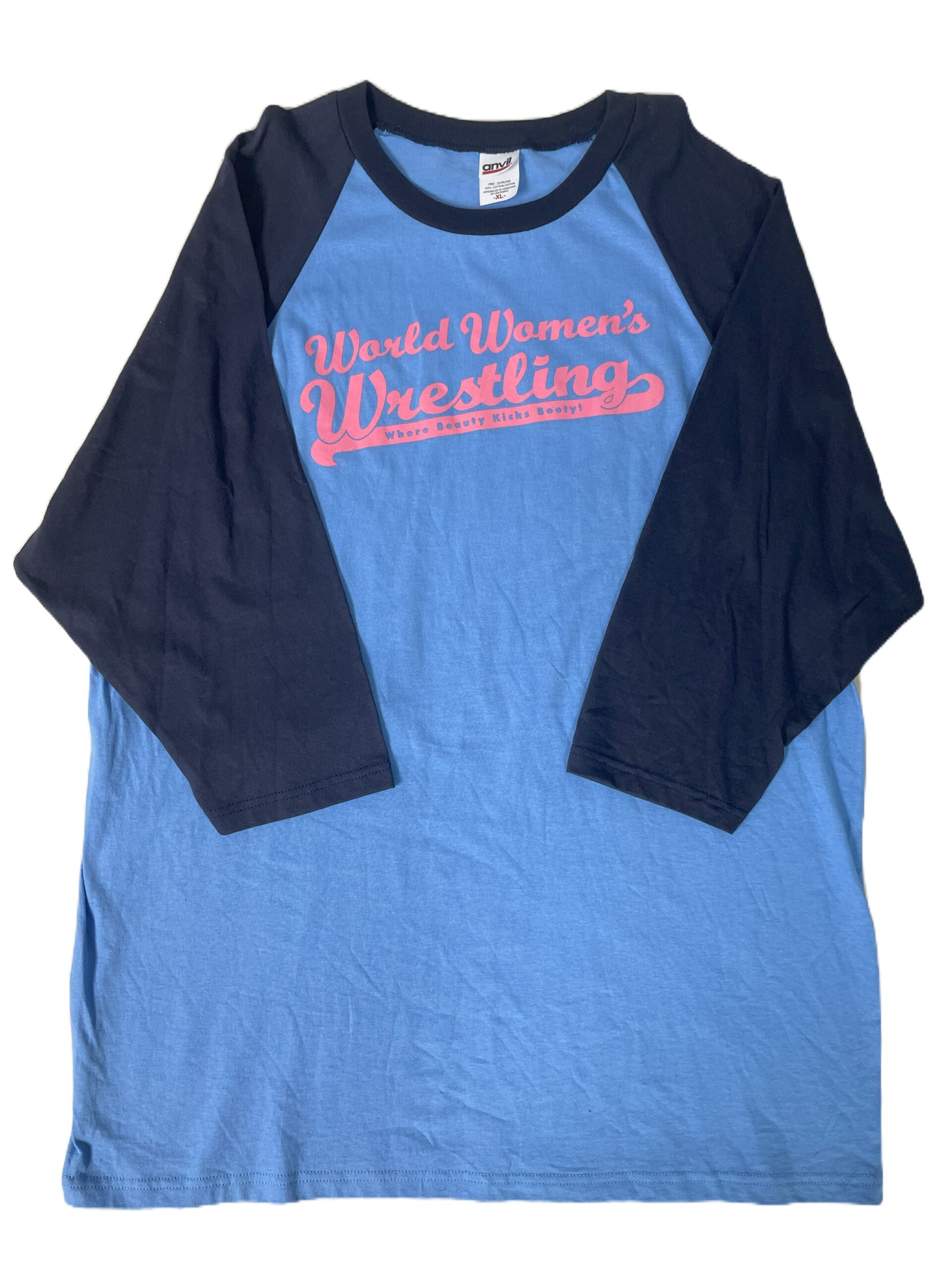 Vintage World Women's Wrestling Shirt- 3/4 Sleeve Blue