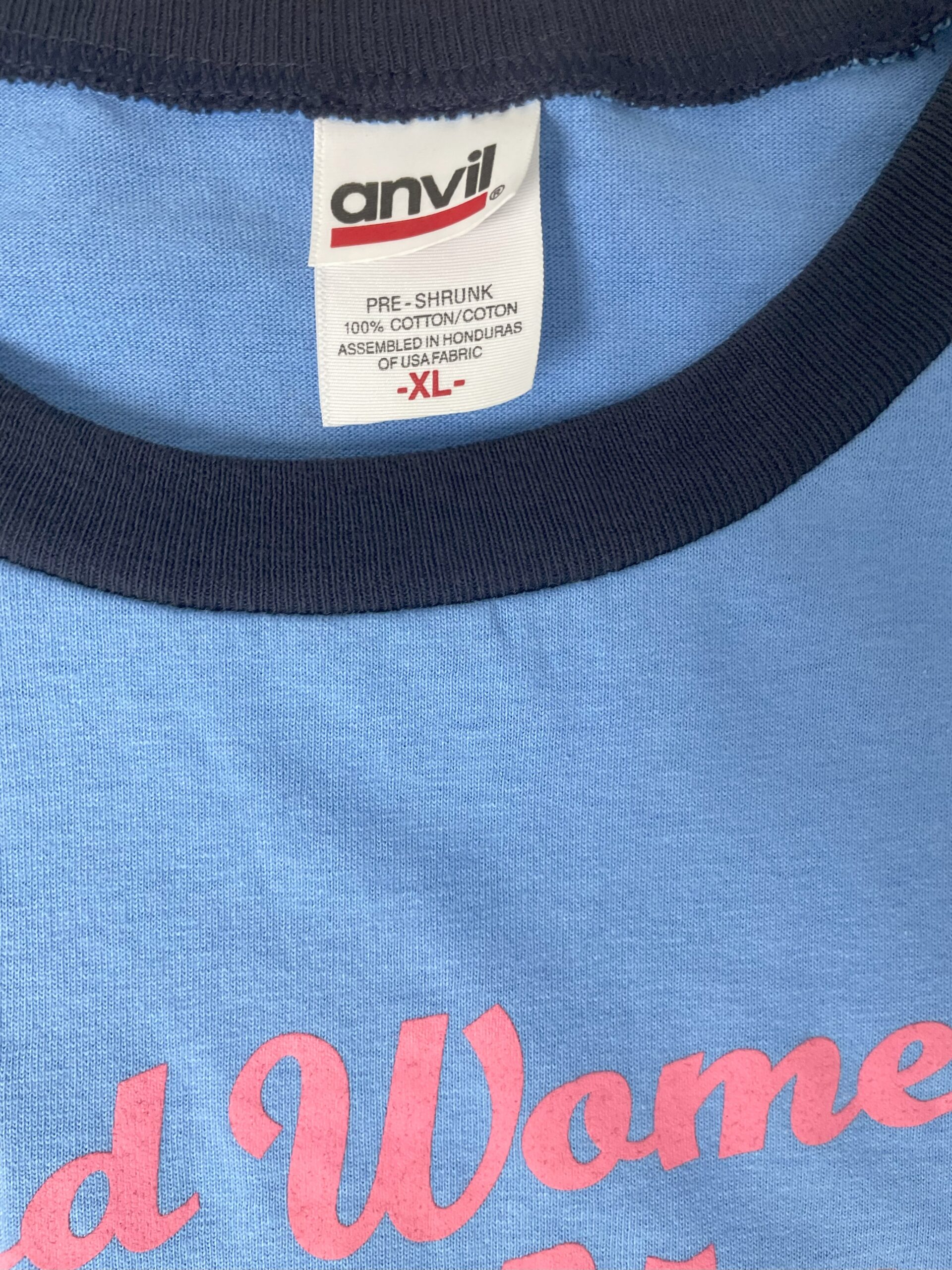 Vintage World Women's Wrestling Shirt- 3/4 Sleeve Blue - Image 2